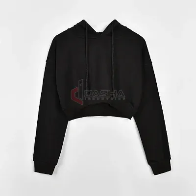 2024 Custom logo gym yoga sweatshirt wholesale workout fitness sportswear plain cotton crew neck crop top hoodie for Women