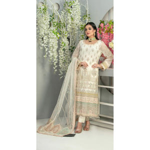 Vente chaude Vêtements Fête Porter Lourd Faux Georgette Broderie Travail Salwar Kameez Avec Dupatta Femmes Fabricant De Mode - Product Image 1