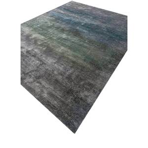 Alfombra de Bambú y Seda Anudada a Mano en Gris y Negro, Diseño Abstracto Afterglow para Uso Doméstico, Alfombras Jaipur US-Epb-04 - Product Image 2