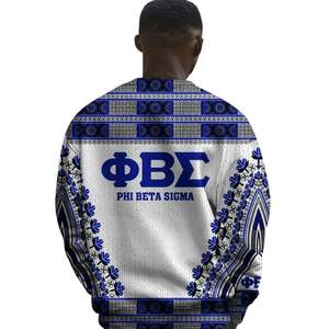 Phi Beta Sigma maglione 1914 lavorato a maglia greca in acrilico ciniglia lettere blu bianco Sigma fraternità abbigliamento classico maglione - Product Image 2
