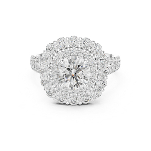 Anillo de Diamante Redondo Cultivado en Laboratorio para Mujer, Oro Blanco de 14K |   Anillo de Boda |   Diamante Cultivado Nuevo - Product Image 1