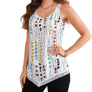 Camisetas sin mangas de diseño casual OEM con técnica de sublimación lavada, de buena calidad, hechas a medida, para mujer, transpirables, para verano. - Product Image 2
