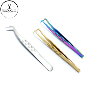 Custom Logo Stainless Steel <b>Eyelash</b> Tweezers Gold Blue Multi Color False <b>Mink</b> <b>Extensions</b> Tool for Volume Tweezers - Product Image 6