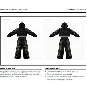 Conjunto de Chaqueta Cortavientos y Pantalón Deportivo de Terciopelo para Mujer, Personalizado al por Mayor, con Pedrería, Sudadera Corta, Ropa Urbana Estampada, Talla Grande, Ligero - Product Image 6