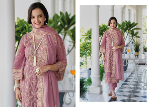 Traje de seda pesada indio y pakistaní seda bordada Kurti trabajo bordado de seda pesada para colección de bodas - Product Image 4