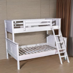 Lit superposé en bois massif Dakota en blanc écologique Belle architecture artisanale extensible et pliable avec un design moderne - Product Image 1