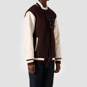 Embroidery Bomber <b>Jacket</b> Men <b>Vintage</b> Leather Sleeve <b>Varsity</b> Baseball Coats Oversize Letterman Loose Winter <b>Jacket</b> - Product Image 5