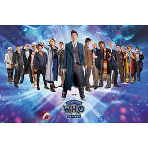 Póster del 60 Aniversario de Doctor Who, Impresión Digital de Personajes en Vinilo y Poliéster, Banderas Decorativas - Product Image 1