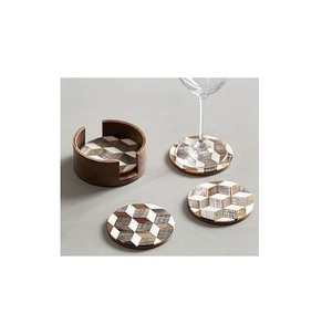 Juego de posavasos de madera pulida Premium ideales para regalar durante bodas, aniversarios, inauguración de casa y ocasiones especiales - Product Image 6