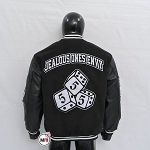OEM Service Custom Made PU Leather Sleeves Chenille Embroidery Wool Body Streetwear Letterman Varsity Jackets For Mens - Product Image 2