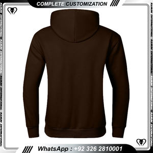 เสื้อมีฮู้ดสีพื้นสำหรับผู้ชายกำหนดโลโก้แบบเรียบง่าย - Product Image 6