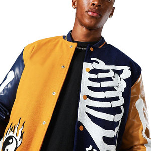 Vestes universitaires personnalisables style école, collège, sports, broderie, manches en cuir PU, corps en laine, fabricant OEM - Product Image 3
