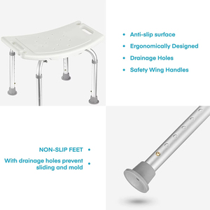 <span class=keywords><strong>Tabouret</strong></span> <span class=keywords><strong>de</strong></span> <span class=keywords><strong>douche</strong></span> médical en aluminium <span class=keywords><strong>pour</strong></span> personnes âgées et handicapées, hauteur réglable, capacité <span class=keywords><strong>de</strong></span> 150 kg, pieds antidérapants, OEM ODM, approvisionnement en gros en usine - Product Image 5