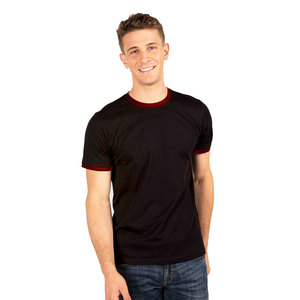 เสื้อยืดผู้ชายแขนสั้นผ้าฝ้าย100% พิมพ์โลโก้ Ringer กำหนดเองได้ - Product Image 1