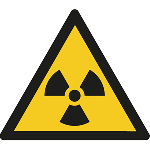 LongLife Señal - Señal de Identificación de Suelo, autoadhesiva 600mm (Ø), Advertencia de Materiales Radiactivos o Radiación Ion - Product Image 1