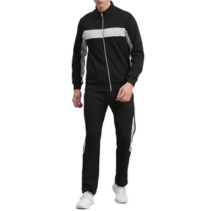 Haute qualité noir couleur unie hommes sport vêtements actifs survêtement imperméable blanc léger coupe-vent survêtement ensemble - Product Image 6