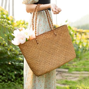 Vente chaude meilleur prix sacs de mode pour femmes tailles personnalisables sacs fourre-tout en jonc de mer de couleur naturelle pour dames et filles - Product Image 6