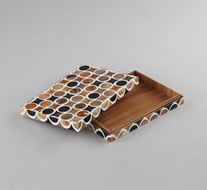 Antique Style <b>Wood</b> Jewellery <b>Box</b> with Horn Inlay for Storage and Gifting - Product Image 1