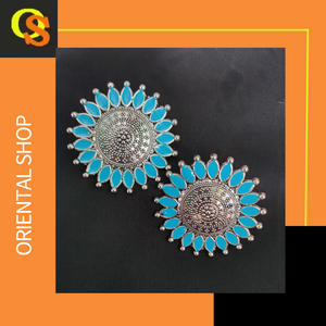 Genuine Quality <b>Earrings</b> <b>Set</b> with <b>Silver</b> Plated Fashionable <b>Earrings</b> Jewelry for Women Wear by Indian Exporters - Product Image 6