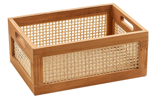 กล่องเก็บไม้และหวายแบบเรียบง่ายใช้งานได้หลากหลายเหมาะสำหรับการจัดเก็บในสวนและเก็บผลไม้ในหลายขนาด - Product Image 4