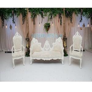 Canapé de scène blanc de mariage moderne, ensemble de canapé de scène blanc de cérémonie de mariage, ensemble de canapé de scène de mariage traditionnel décor - Product Image 1