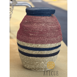 Cesta Multiusos ATICUE de 9x20 Pulgadas, Forma de Surahi, Tejida a Mano, con Tapa, para Almacenamiento Decorativo en la Sala de Estar - Product Image 2