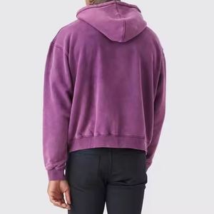 Men's Winter Solid Color Hoodie with Silk Screen Printing Acid Wash Custom Logo Colors-High Quality Streetwear Reasonable Price - Product Image 1