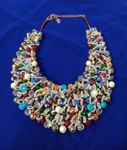 Último estilo hecho a mano declaración Chunky gargantilla collar mujeres Multicolor cuentas semillas emoción joyería de moda para - Product Image 5