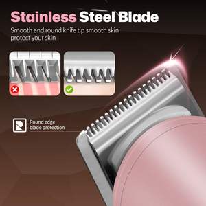 Set de Afeitadora Eléctrica Recargable 3 en 1 para Mujer, Recortadora de Barba y Vello con Alimentación USB, Recortadora de Bikini Impermeable, Set de Aseo y Barbería - Product Image 2