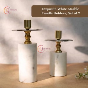 เชิงเทียนหินอ่อนทรงกลมพร้อมชุดเชิงเทียน2ชิ้น - Product Image 5