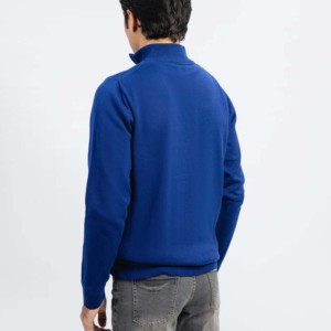 Suéter de punto de algodón 100% transpirable para hombre, jersey de cuello informal de Color sólido de talla grande, estilo TWINSET de primavera, totalmente personalizado - Product Image 5