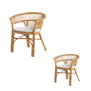 Chaise de salle à manger en rotin de meubles commerciaux chaise longue en rotin avec siège en mousse confortable pour salon extérieur - Product Image 4