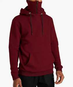 Pull Ninja à double capuche brodé de logo personnalisé cagoule à capuche pour homme sweats à capuche thermiques pour hommes avec fermeture éclair complète - Product Image 6