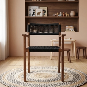 Nouvelle chaise de salle à manger moderne et minimaliste en teck avec corde pour la maison, l'hôtel, la villa ou l'appartement, usage général, mobilier de maison - Product Image 3