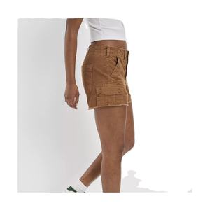 Shorts de mezclilla de cintura alta para mujer, estilo Paperbag, con dobladillo con vuelta, desgastados y rotos, 100% algodón, vintage, corte recto. - Product Image 4