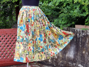 Breathable Natural Casual Cotton Boho <b>Maxi</b> <b>Skirt</b> <b>Floral</b> Hand Block Print Summer Beach <b>Skirt</b> Relaxed Fit Handmade - Product Image 4