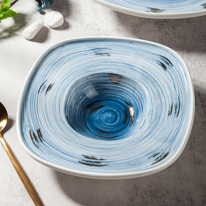 Vaisselle pour enfants en porcelaine italienne, motif ciel doré, blanc moderne, pour restaurant, nouvelle collection <span class=keywords><strong>2021</strong></span>, vente chaude, ensemble de bols fantaisie bleus - Product Image 6