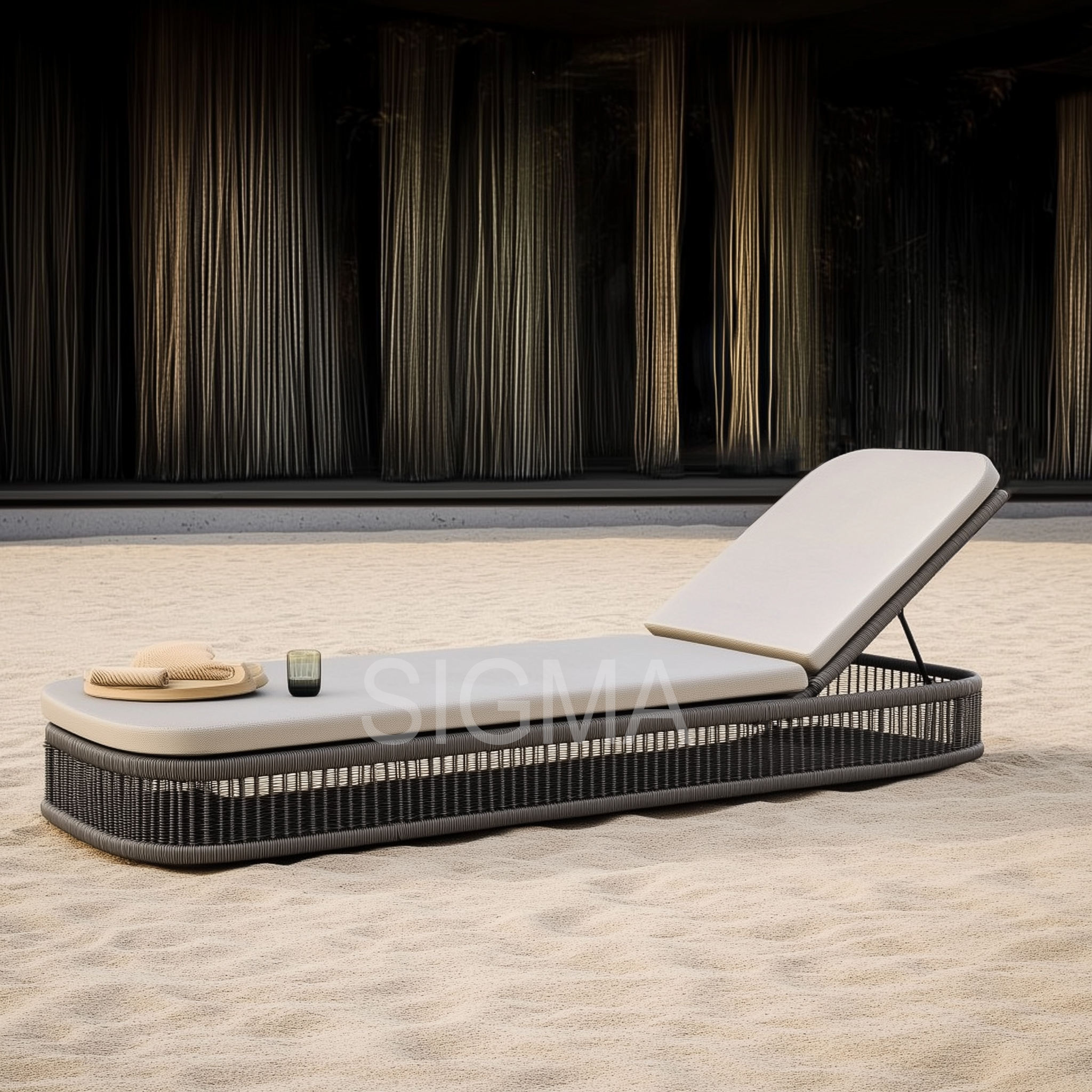 Outdoor Furniture Set Garden Sofa Set Teak Wood Lounge Chair Luxury Dining Table Chaise Set Sofa Leather