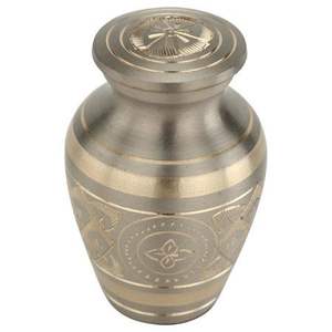Premium Look Gold and White Finish Aluminum Urns for Human Ashes Adult Male & Female for Funeral Keepsake Canister from India - Product Image 6