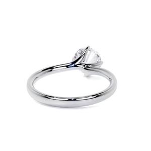 Bague en diamant de laboratoire rond en or blanc massif 10K certifié IGI couleur F VS1 clarté fabrication de bijoux de fiançailles - Product Image 6
