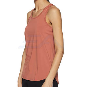 Camiseta sin mangas de alta calidad y transpirable para mujer, con logo frontal, estilo gimnasio, de poliéster/algodón, de secado rápido y ecológica, en venta. - Product Image 3