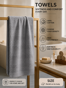 Serviette de bain en velours éponge Arvis Factory Direct 70x140cm 100% coton local Qualité supérieure GSM Hôtel Maison Vente en gros - Product Image 3