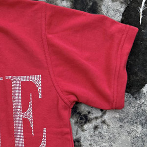 New Fashion <b>Rhinestone</b> T Shirt for Women High Quality Short Sleeve Breathable Women <b>Rhinestone</b> T Shirt with Custom Logo - Product Image 6