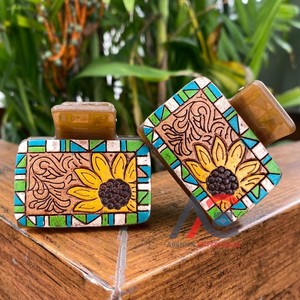 2025 Hot Selling Vintage Hand Tooled Engraved <b>Leather</b> Elegant Girl Women's Hair Claw Clip Customized Logo Hairdressing <b>Tools</b> - Product Image 1