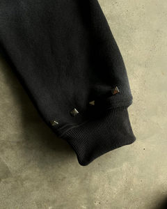 Sudaderas con capucha de gran tamaño para hombre con parche desgastado Vintage bordado con tinte de corbata lavado con ácido y sol desteñido sudaderas con cremallera de rizo francés - Product Image 3