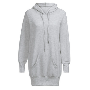 Sudadera con Capucha Extra Grande Vintage de Invierno para Mujer, Felpa de Fábrica, Algodón y Poliéster, Hombros Caídos, Larga, Transpirable, Bordada - Product Image 3