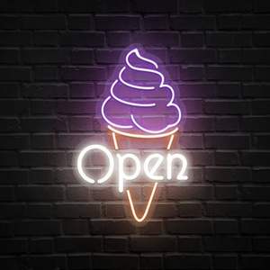 Индивидуальный магазин бизнес логотип дизайн быстрого питания Магазин мороженого внутренний дизайн настенное освещение для украшения магазина - Product Image 3