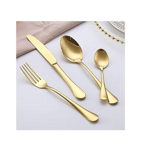 <b>Spoon</b> <b>Gold</b> Plating Flatware Cutlery Set for Wedding Restaurant Dinner Ware Use Best Manufacturer Wholesale Reusable Cutlery Set - Product Image 1