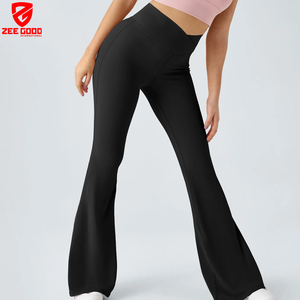 Meilleures ventes : Ensembles de fitness pour femmes, Leggings évasés ajustés personnalisés, Taille haute, Effet froncé aux fesses, pour l'entraînement, le yoga et le sport - Product Image 2