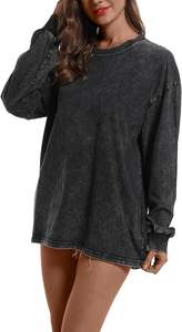 Sudadera para hombre Urban Street Acid Wash Sudadera gruesa de lana suave de algodón Fleece Acid Wash Sudadera Relax Fit - Product Image 2